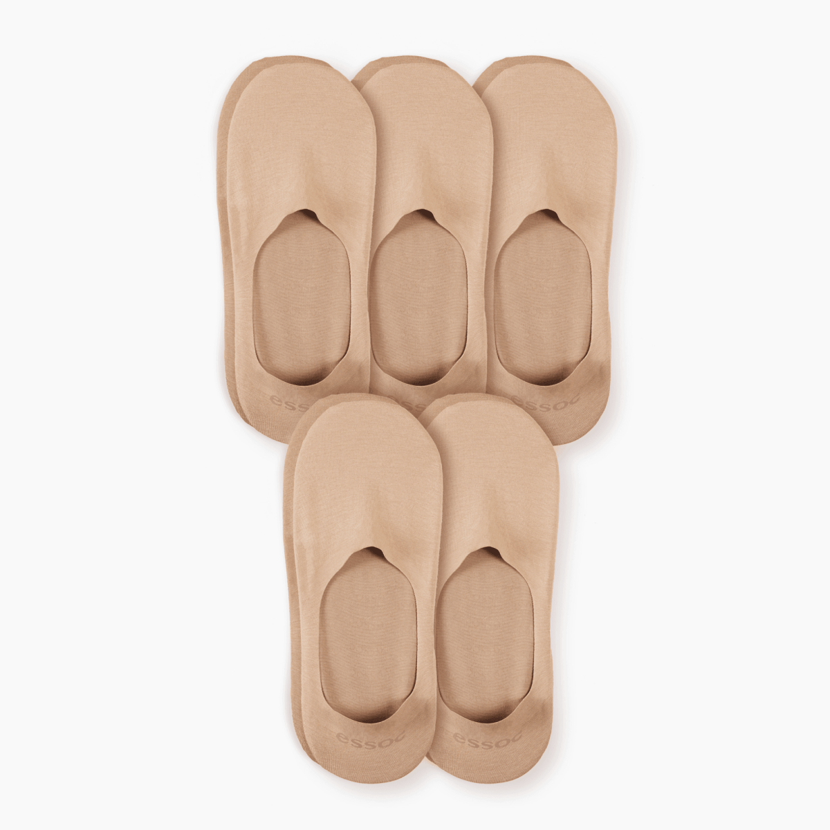 Unisex Cotton No Show Socks 5-Pack | Almond Beige
